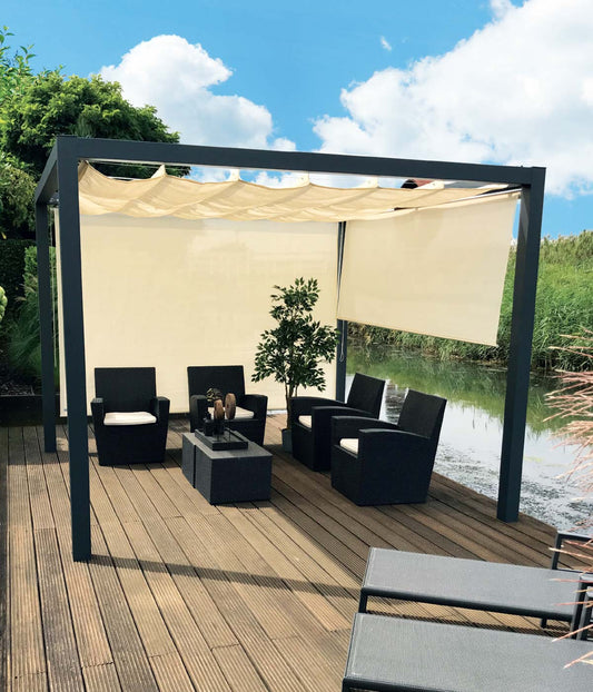 Pergola mit Sonnentuch